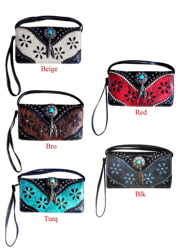 Tri-Fold Concho Feather Decal Wallet