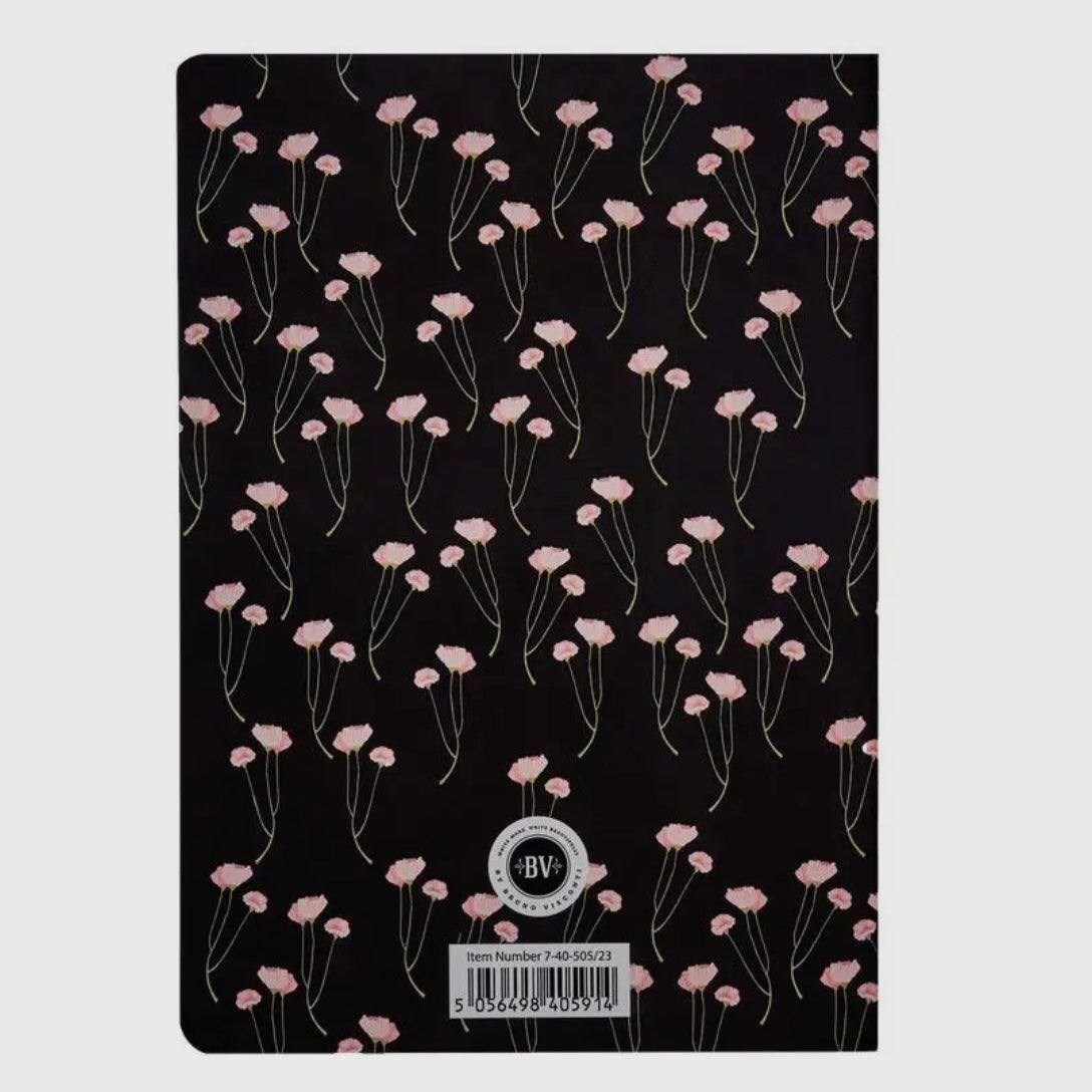Poppies on Black Notebook
