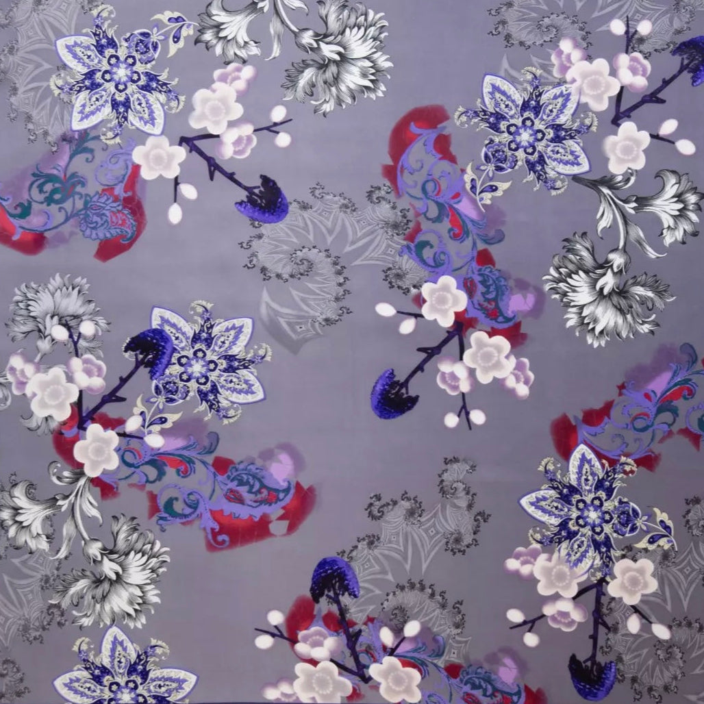 Grey Ghost Charmeuse Silk Scarf