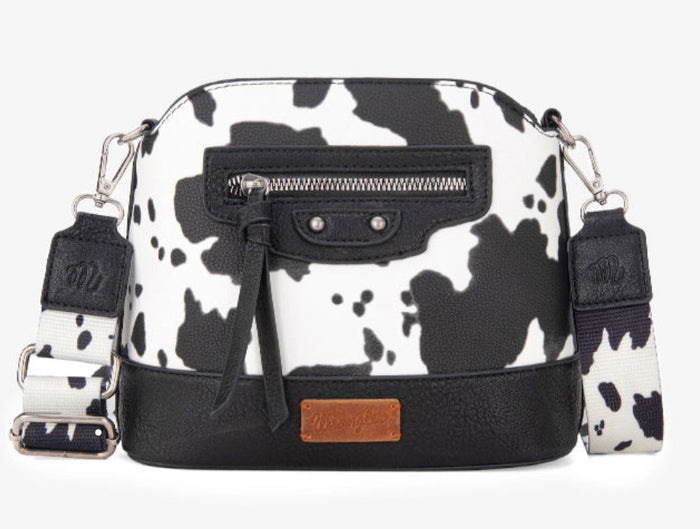Wrangler Zippered Cow Print Crossbody Bag