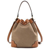 LEE Waxed Canvas Drawstring Hobo Crossbody Bag
