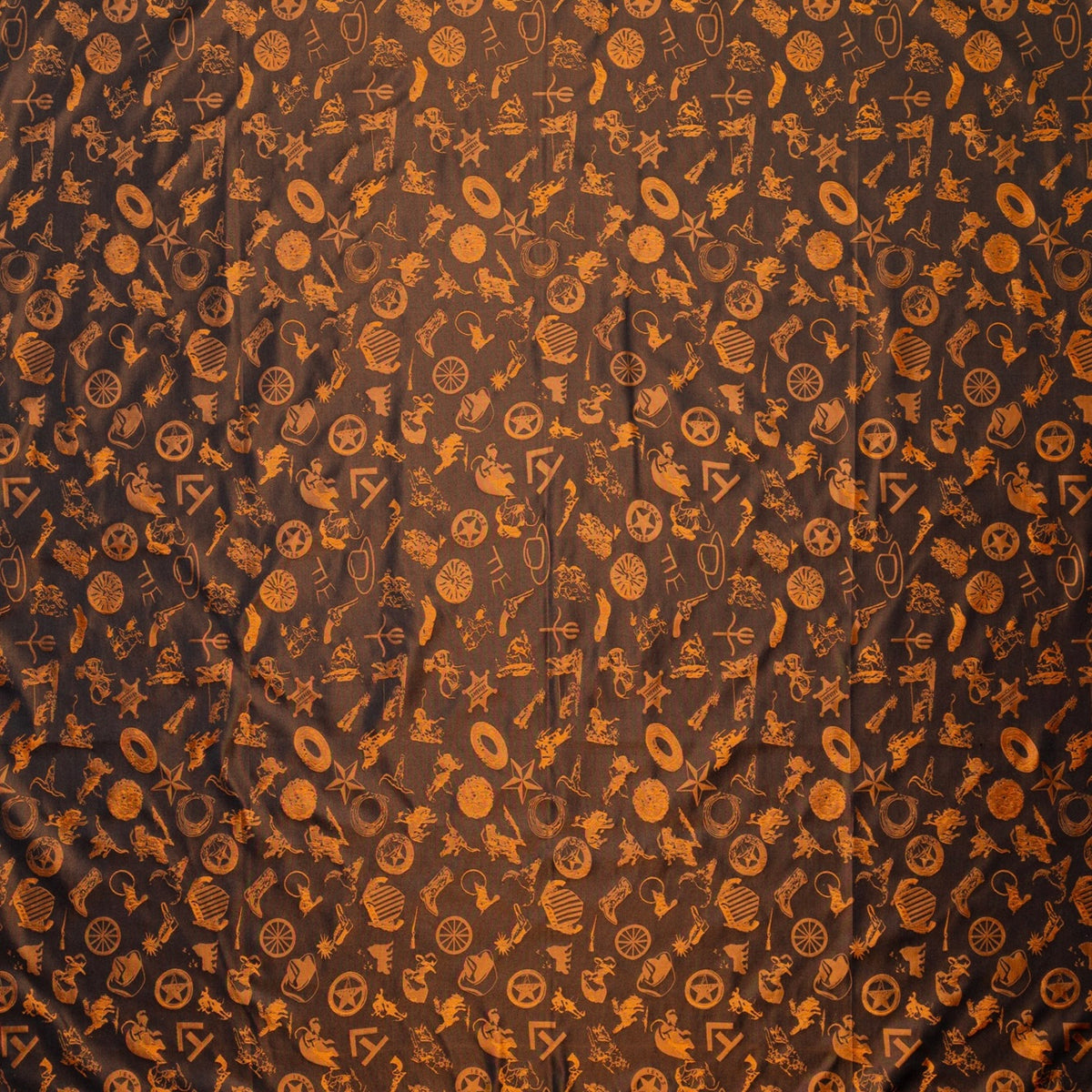 Cowboy Baroque Rust Silk Scarf