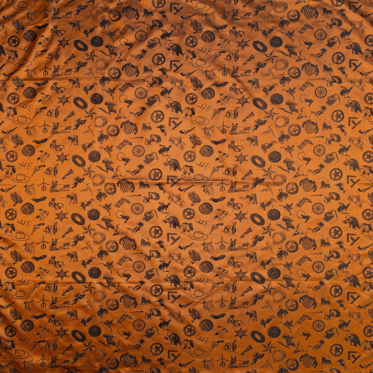 Cowboy Baroque Rust Silk Scarf