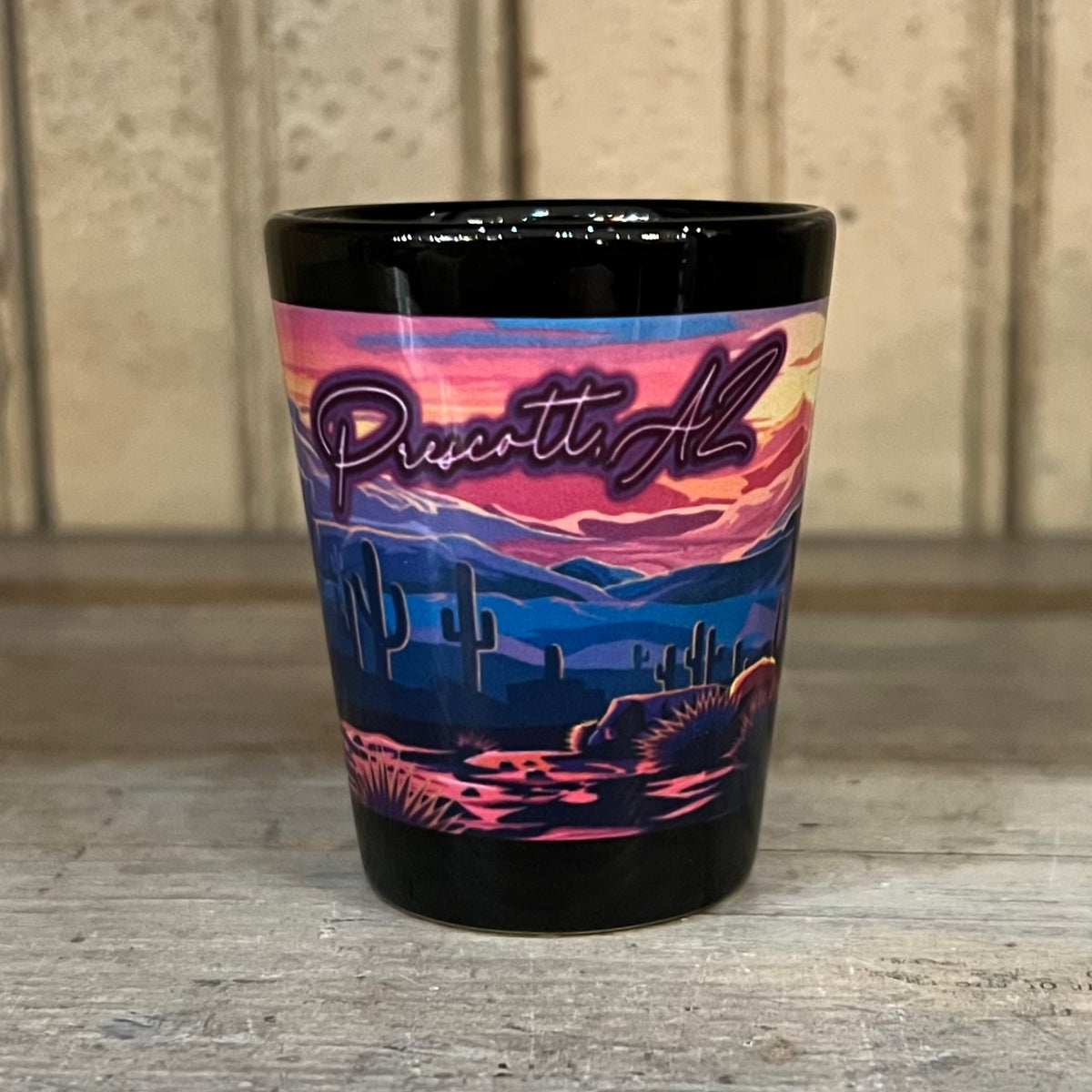 Neon Desert Prescott Arizona Shot Glass
