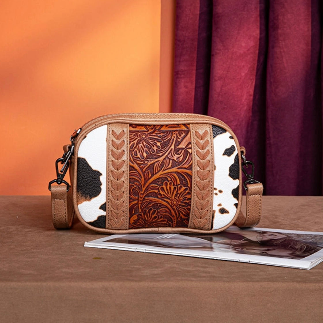 MONTANA WEST TOOLED WHIPSTITCH CROSSBODY BAG