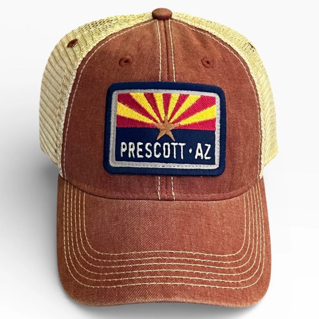 Prescott Arizona Flag Patch Mesh SnapBack Baseball Cap