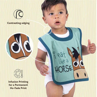 Eat Like a Horse Blue Infant Bib