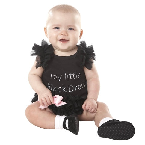 Baby ‘My Little Black Dress’ Tutu Onesie￼