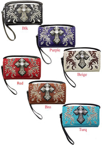 Tri-Fold Cross Wallet with Crossbody Strap