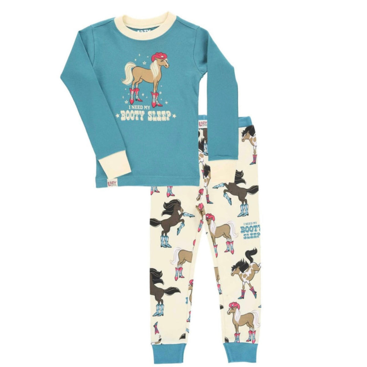 Lazy One ‘I NEED MY BOOTY SLEEP’ Kid's Long Sleeve PJ Set