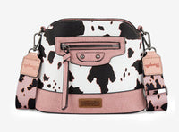 Wrangler Zippered Cow Print Crossbody Bag