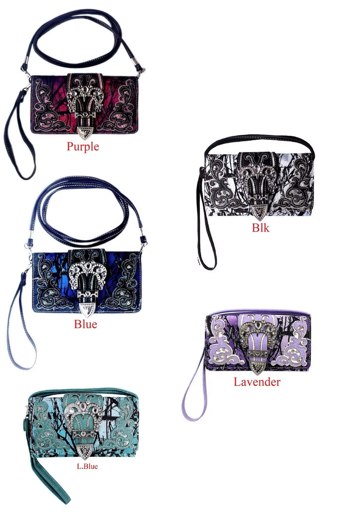 Tri-Fold Sparkle Forest Print Wallet