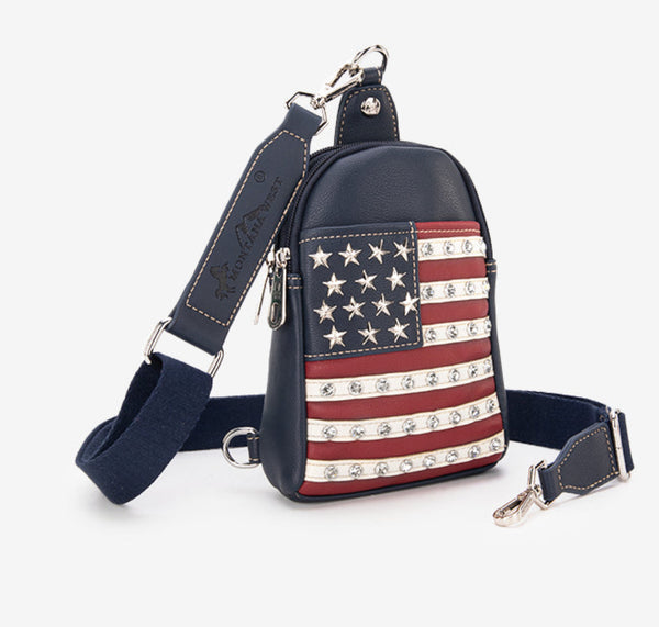 Montana West Patriotic American Sling Bag