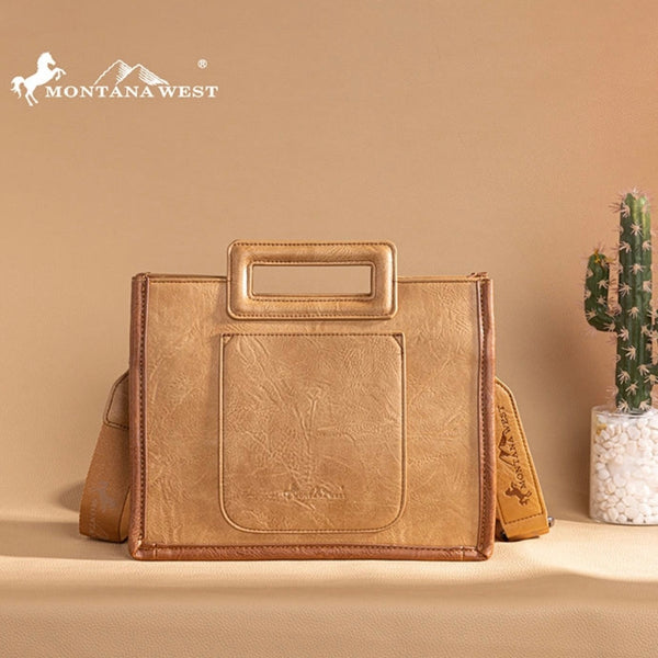 MONTANA WEST CUT-OUT EMBROIDERED TOTE BAG