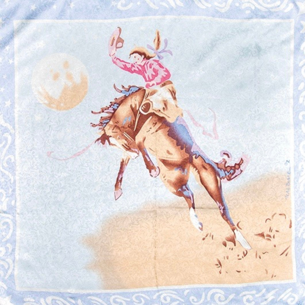 Blake Blue Cowgirl Silk Scarf