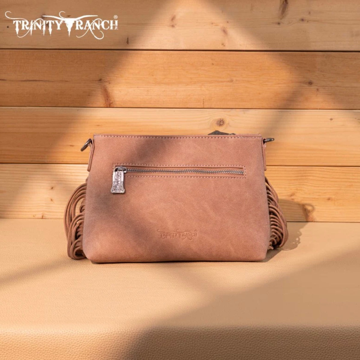 Trinity Ranch Floral Tooled Hair-On Cowhide Crossbody