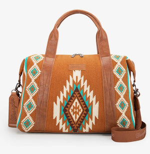 Wrangler Aztec Knitted Trolley Sleeve Duffle Bag