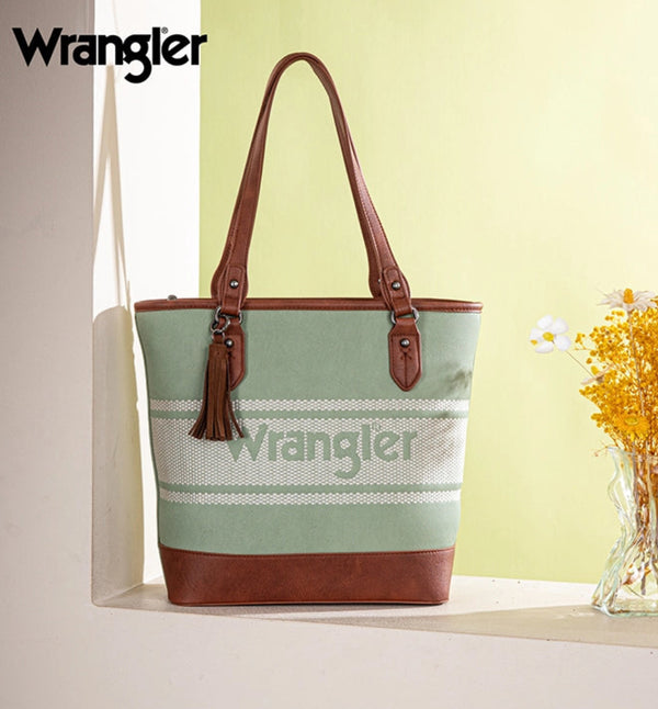 Wrangler Embroidered Canvas Tote Bag