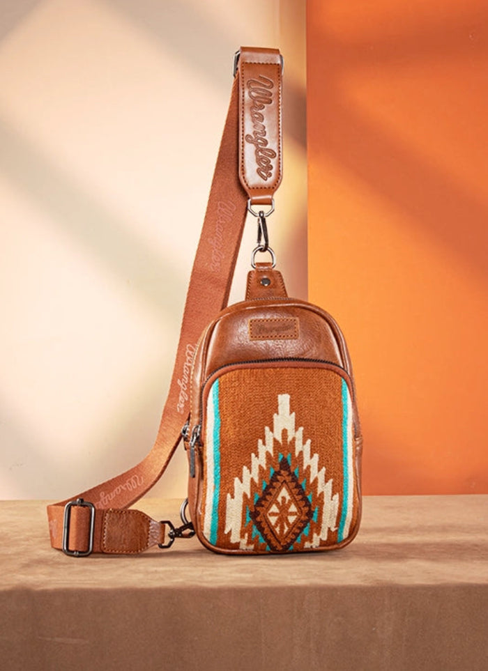 Wrangler Aztec Knitted Sling Bag