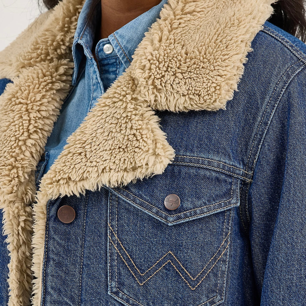 Women's Western Sherpa Lined Denim Range Coat
