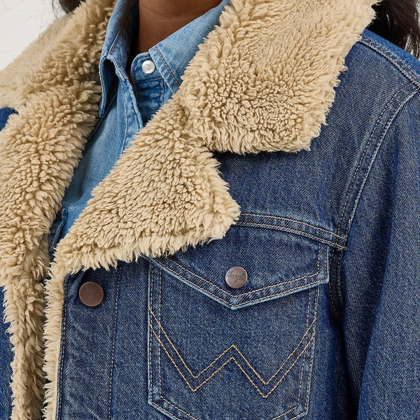 Women's Western Sherpa Lined Denim Range Coat