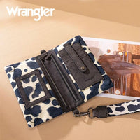 Wrangler Cow Print Wallet/Wristlet/Crossbody -Black