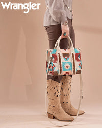Wrangler Southwestern Print Canvas Tote Bag - Tan
