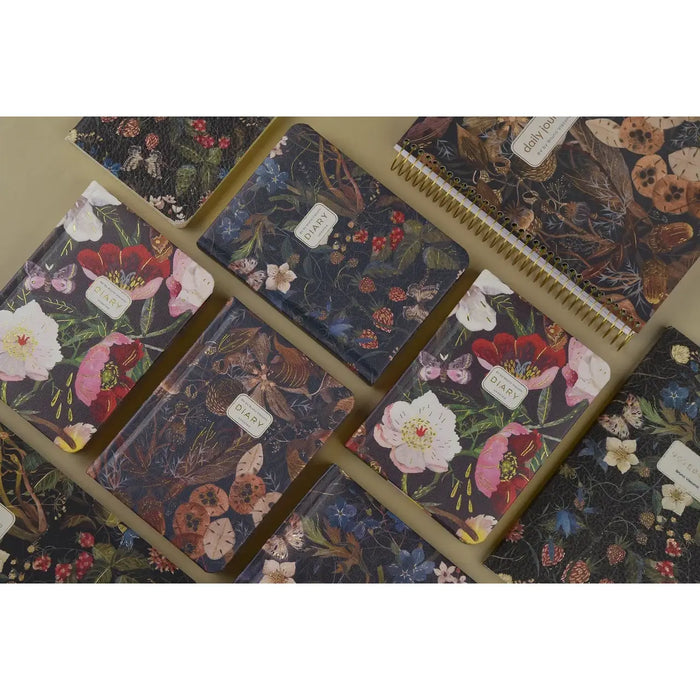 A6 Vegan Leather Hardcover Daily Planner - Forest Flowers