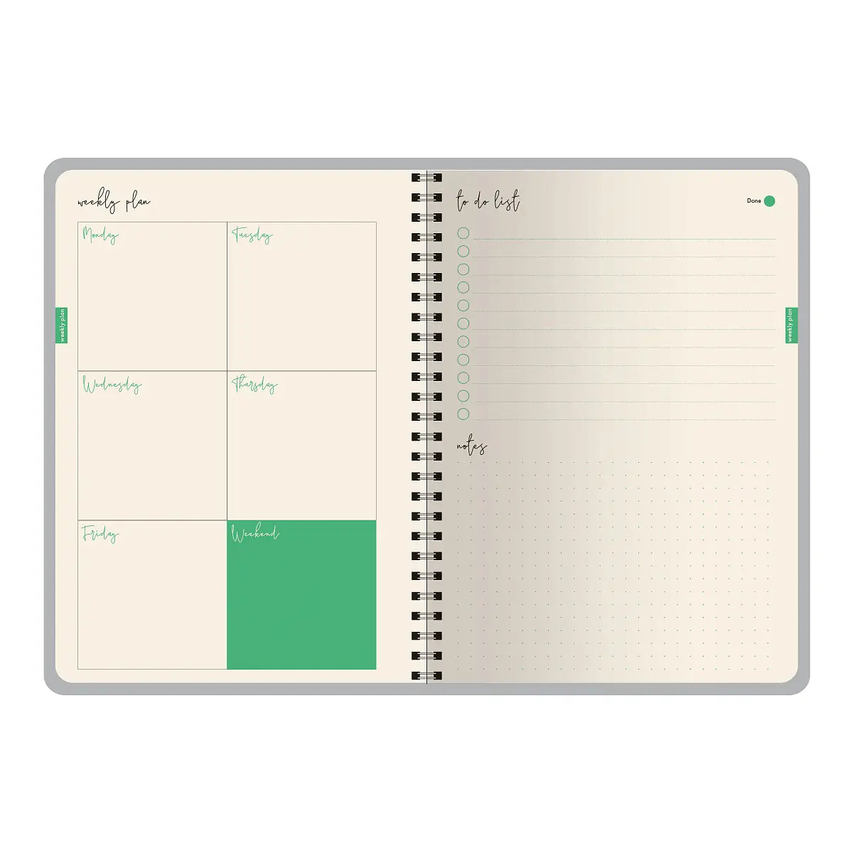 A6 Artplanner Spiral Weekly Diary - Kitten