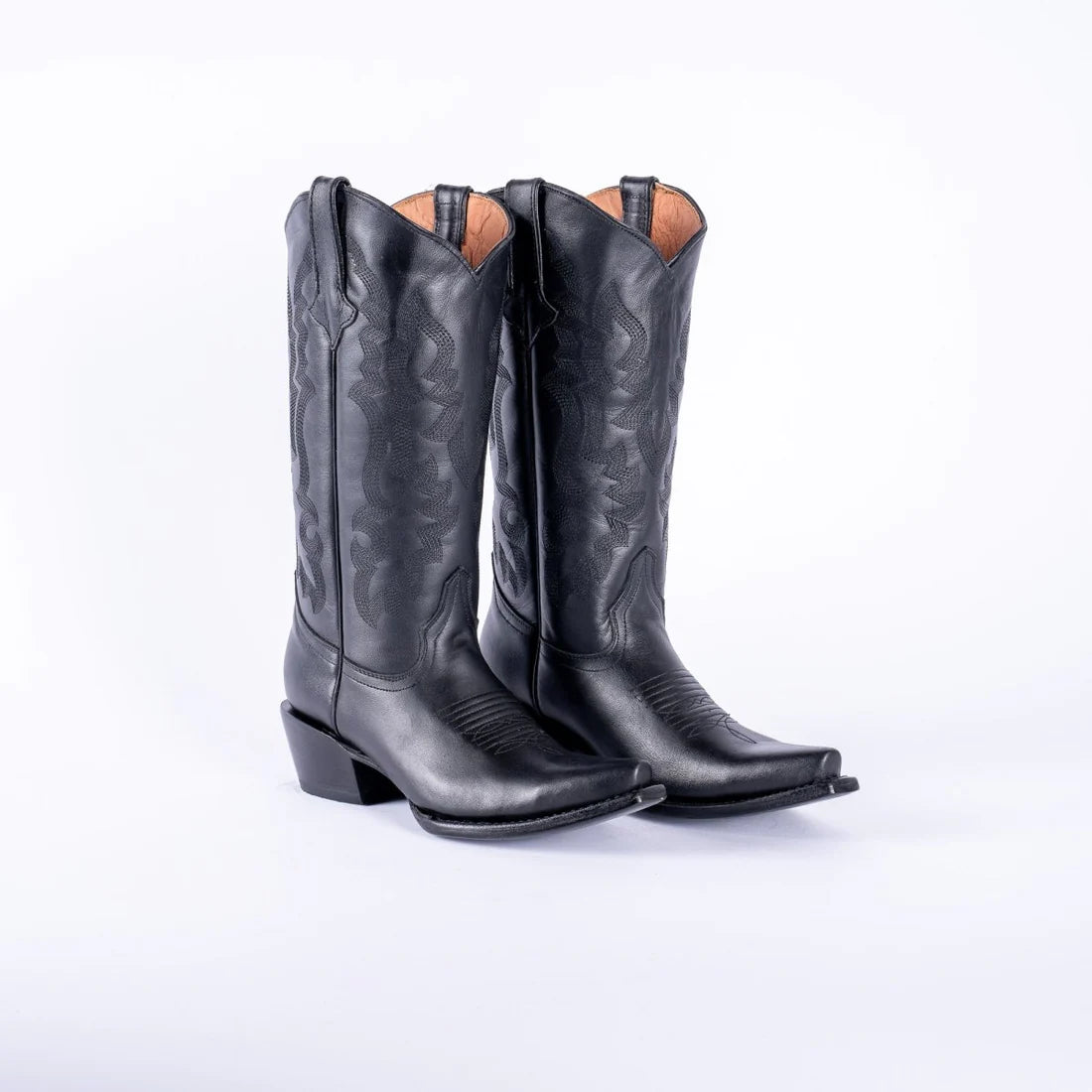 WOMEN’S TANNER MARK Dark Horse Classic Black Calf Cowgirl Boots