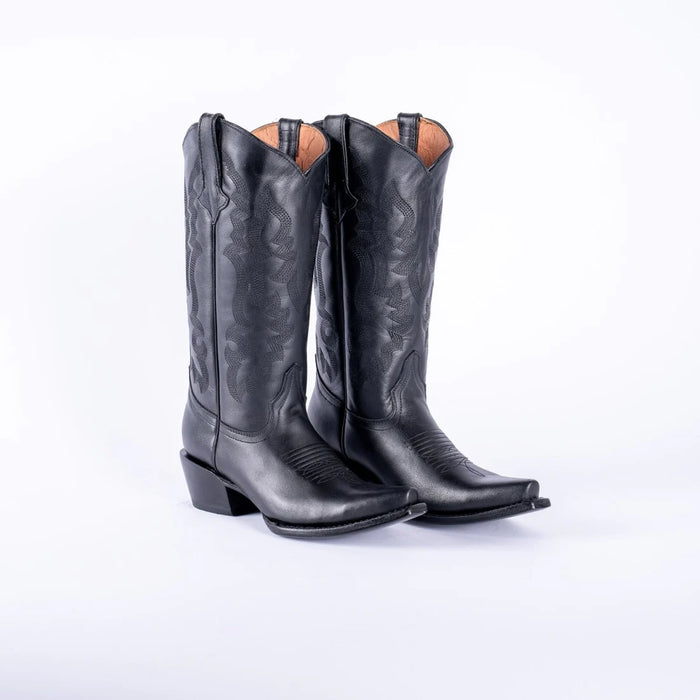 Women's Tanner Mark Dark Horse Classic Black Calf Cowgirl Boots