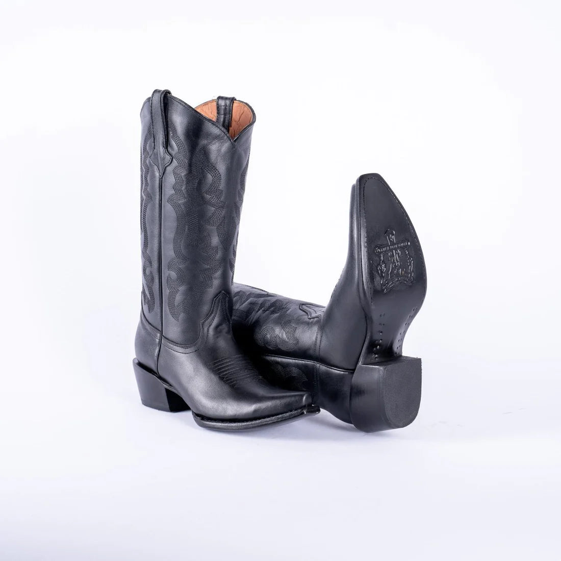 WOMEN’S TANNER MARK Dark Horse Classic Black Calf Cowgirl Boots
