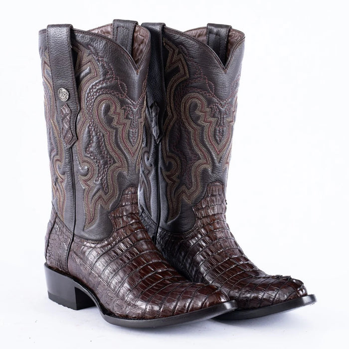 Men's Tanner Mark Caiman Belly Brown Cowboy Boots