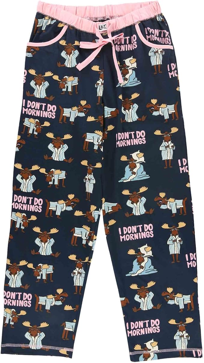 Lazy One I Don't Do Mornings Women's Regular Fit Moose PJ Pant