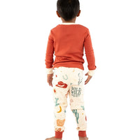 Lazy One Wild Wild Rest Orange Kid's Long Sleeve PJ Set