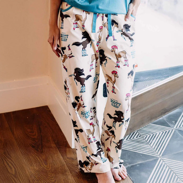 Lazy One Booty Sleep White Women's Regular Fit Horse PJ Pant