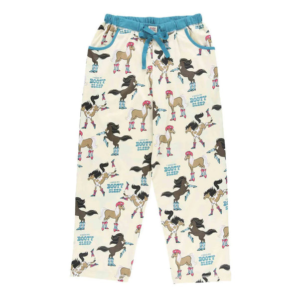 Lazy One Booty Sleep White Women's Regular Fit Horse PJ Pant