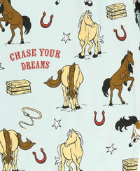 Lazy One Chase Your Dreams Kid's Long Sleeve Horse Pajama Set