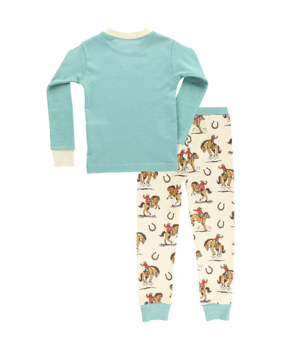 Lazy One Horsin' Around Kid's Long Sleeve PJ Set