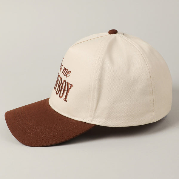 Kiss Me Cowboy Embroidery Cap