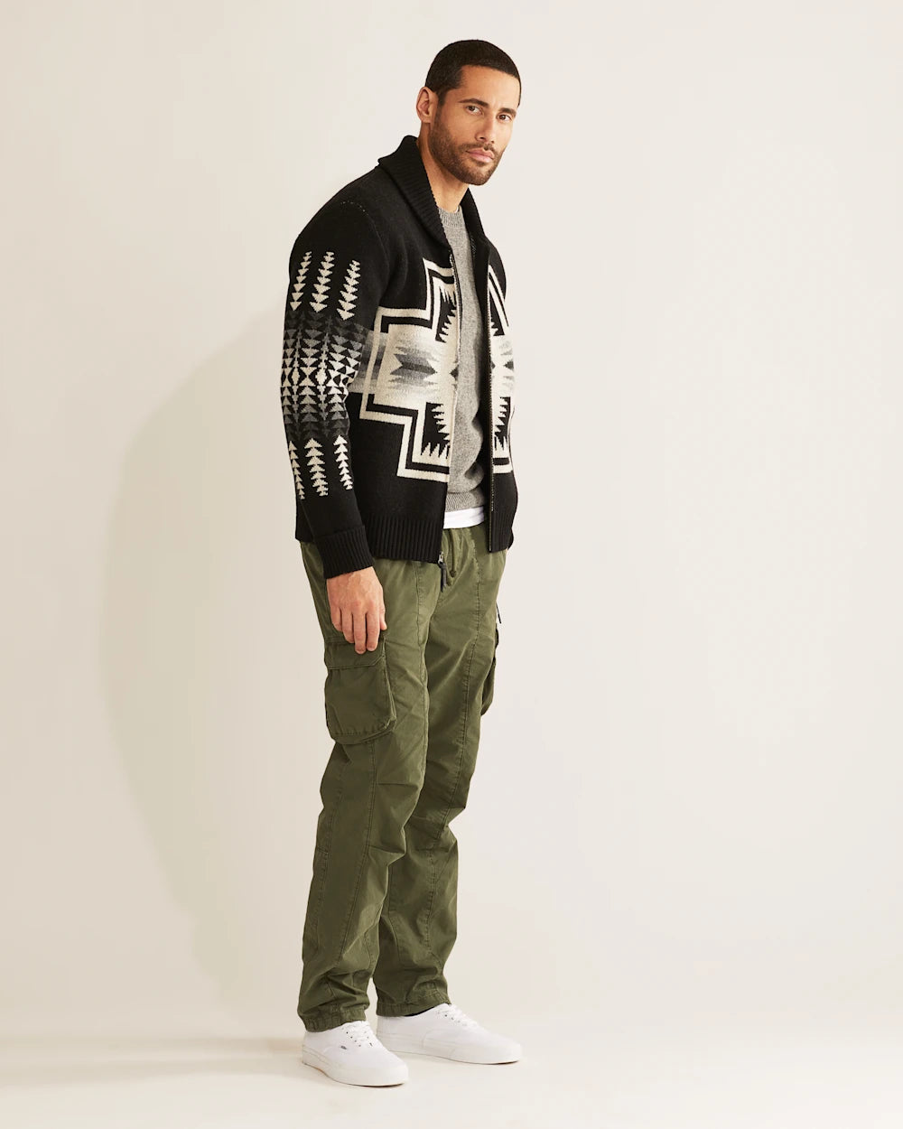 Pendleton Men’s Harding Zip Lambswool Cardigan