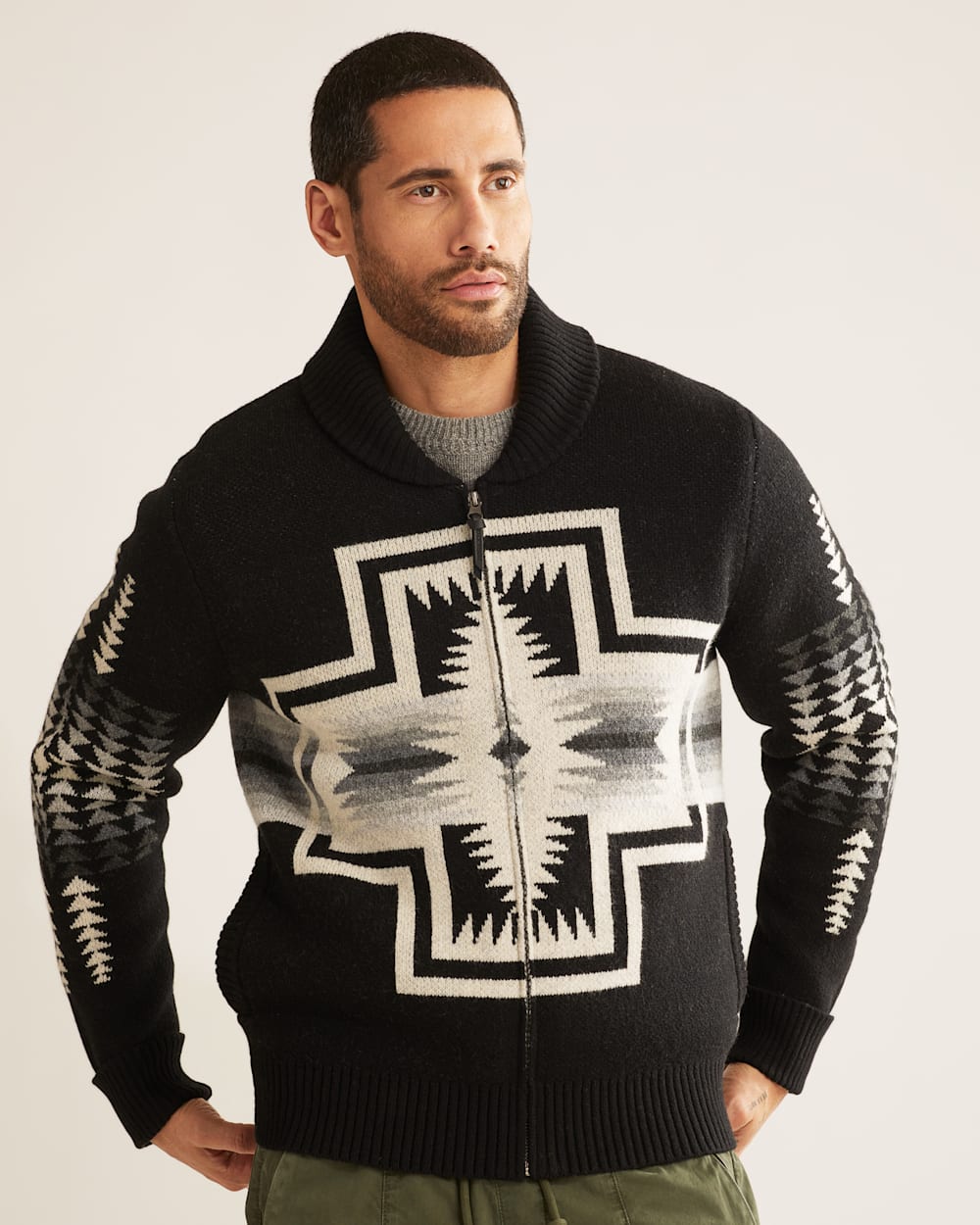 Pendleton Men's Harding Zip Lambswool Cardigan – Drawnwest