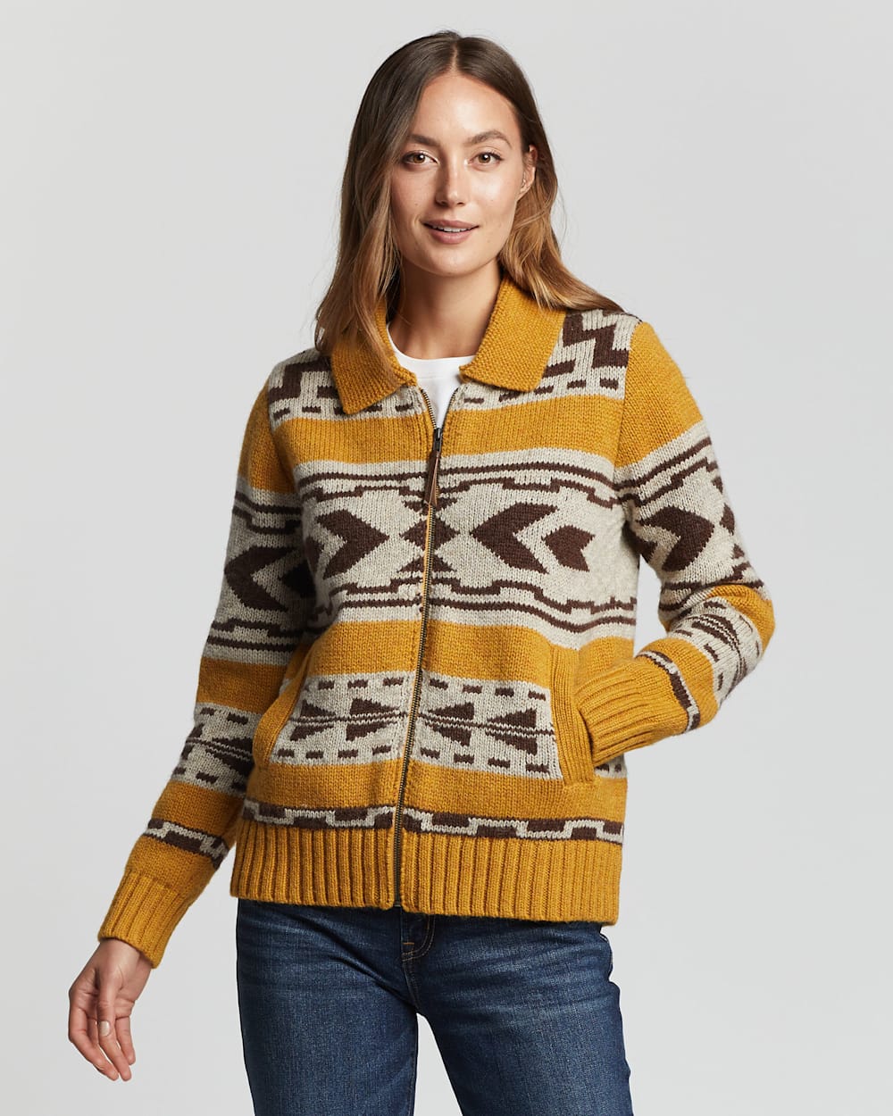 Pendleton Women’s Graphic Shetland Zip Cardigan