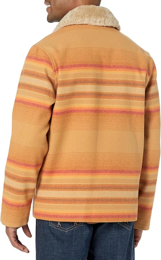 MEN’S PENDLETON SILVERTON WOOL COAT RALSTON STRIPE TAN