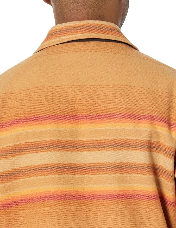 MEN’S PENDLETON SILVERTON WOOL COAT RALSTON STRIPE TAN