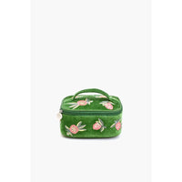 Velvet Embroidered Jewelry Box-Green Peaches