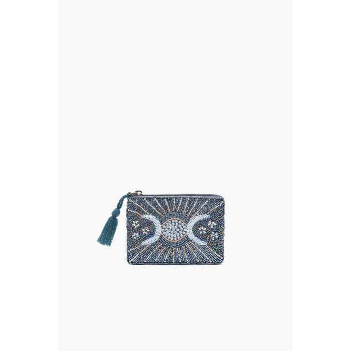 Celestial Embellishded Mini Pouch - Double Moon