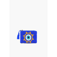 Blue Symbolic Embroidered Mini Pouches