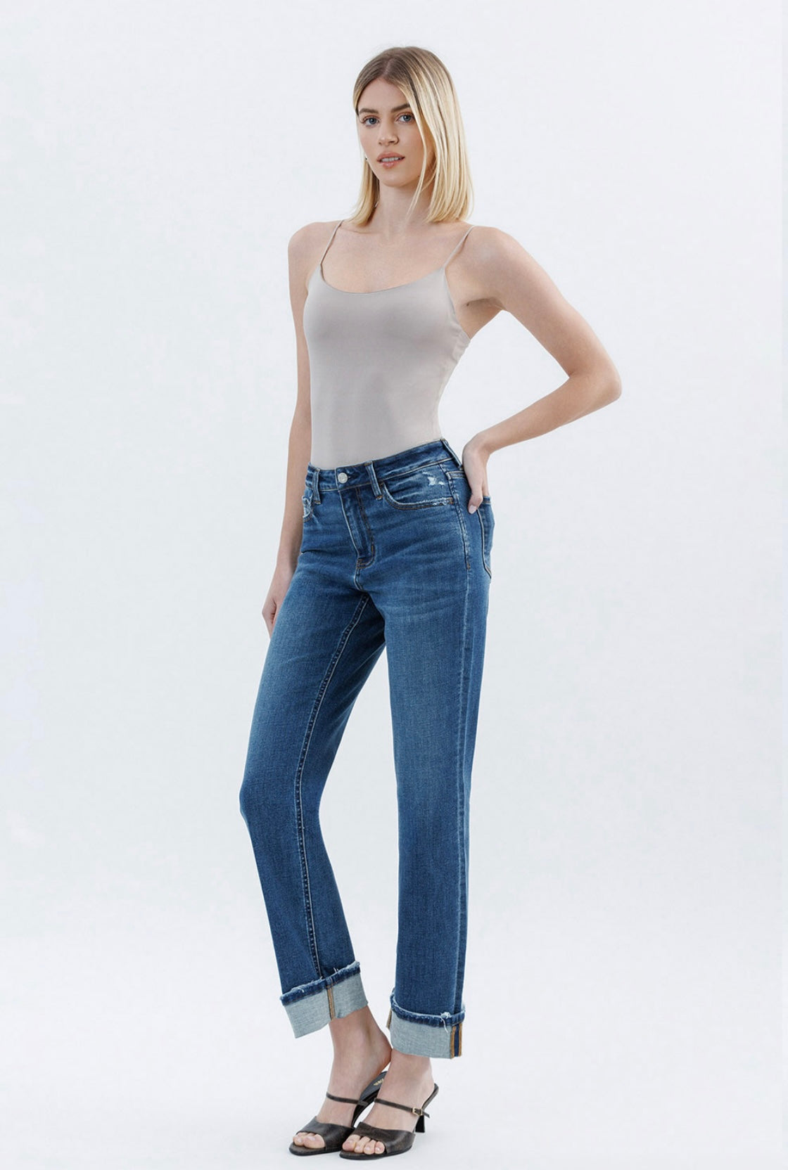 Victoria - High-Rise Stretch Straight Jeans