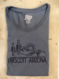 Women’s Blue Embroidered Desert T-Shirt